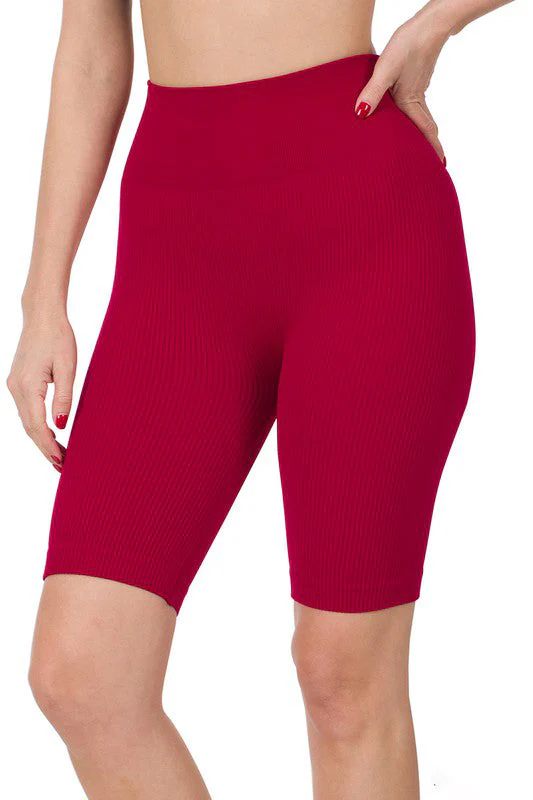 6-PIECE BUNDLE PACK High Waist Ribbed Biker Shorts - Image 3